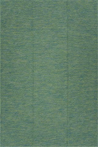 Isolated view of Teal Runner Tesnia Modern Solid Indoor/Outdoor Rug, showcasing its design