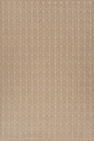 Isolated view of Natural Rectangle Cirella Modern Chevron Indoor/Outdoor Rug, showcasing its design