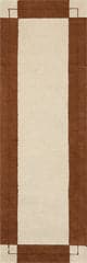 Isolated view of Brick Runner Caligo Mid Century Modern Bordered Rug, showcasing its design