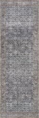 Isolated view of Brown Runner Delph Vintage & Distressed Washable Rug, showcasing its design