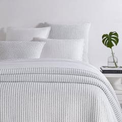 Pick Stitch Matelasse Coverlet | White