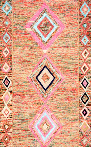 Isolated view of Multicolor Rectangle Moroccan Diamond Rug, showcasing its design