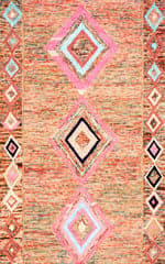 Isolated view of Multicolor Rectangle Moroccan Diamond Rug, showcasing its design