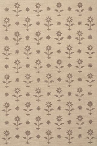 Isolated view of Sand Rectangle Ella Wool Rug, showcasing its design