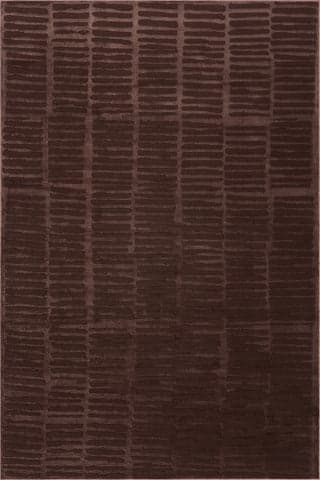Isolated view of Brown Runner Cranbury Plush Textured Washable Rug, showcasing its design