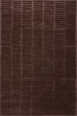Isolated view of Brown Runner Cranbury Plush Textured Washable Rug, showcasing its design