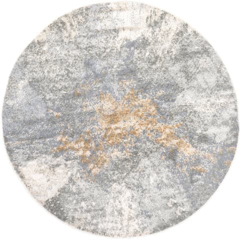 Isolated view of Silver Round Splatter Abstract Rug, showcasing its design
