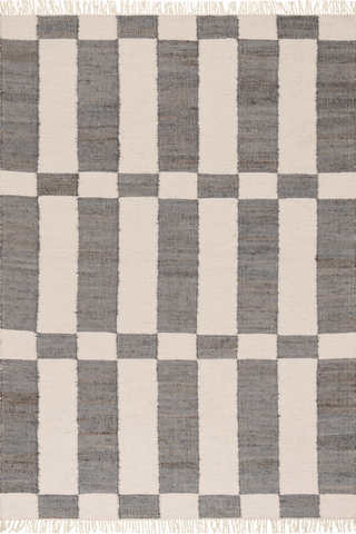 Isolated view of Charcoal Rectangle Tierra Jute Modern Farmhouse Rug, showcasing its design