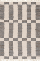 Isolated view of Charcoal Rectangle Tierra Jute Modern Farmhouse Rug, showcasing its design