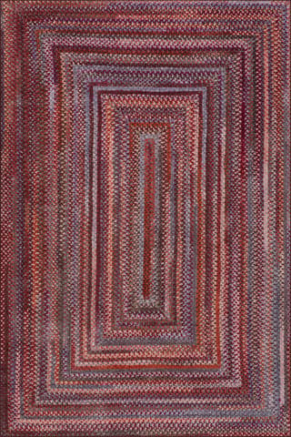 Isolated view of Red Rectangle Ebonelle Bordered Bohemian Washable Rug, showcasing its design
