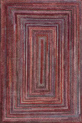Isolated view of Red Rectangle Ebonelle Bordered Bohemian Washable Rug, showcasing its design