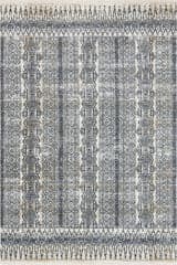 Isolated view of Blue Rectangle Tabitha Moroccan Banded Rug, showcasing its design