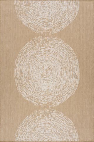 Isolated view of Tan Rectangle Astrana Bohemian Abstract Indoor/Outdoor Rug, showcasing its design