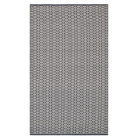 Bare Handwoven Cotton Rug | Blue