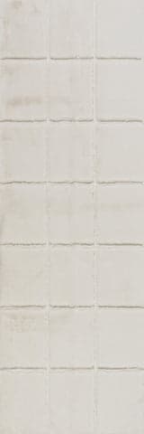 Isolated view of Off White Runner Tessera Grid Plush Cloud Washable Rug, showcasing its design
