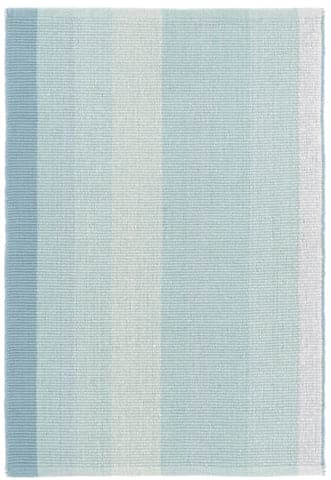 Shore Stripe Handwoven Cotton Rug | Sky Blue