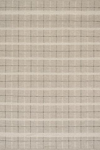 Isolated view of Grey Rectangle Downing Plaid Wool Cozy Rug, showcasing its design