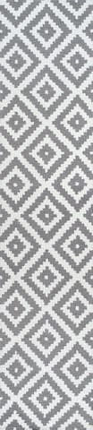 Isolated view of Grey Runner Scandinavia Diamond Rug, showcasing its design