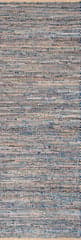 Isolated view of Natural Runner Jute And Denim Crosshatch Rug, showcasing its design