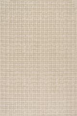 Isolated view of Cream Rectangle Tinisa Abstract Grid Plush Textured Washable Rug, showcasing its design