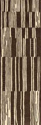 Isolated view of Brown Runner Tara Striped Wool Rug, showcasing its design