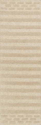 Isolated view of Ivory Runner Hazel Bohemian Striped Wool Rug, showcasing its design