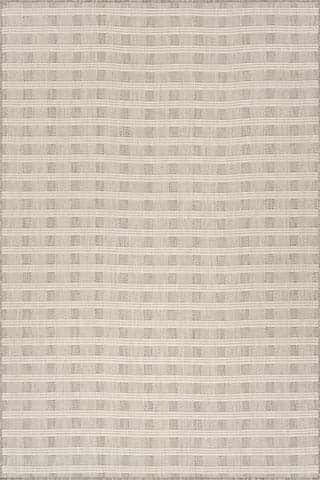 Isolated view of Grey Rectangle Briara Farmhouse Plaid Indoor/Outdoor Rug, showcasing its design