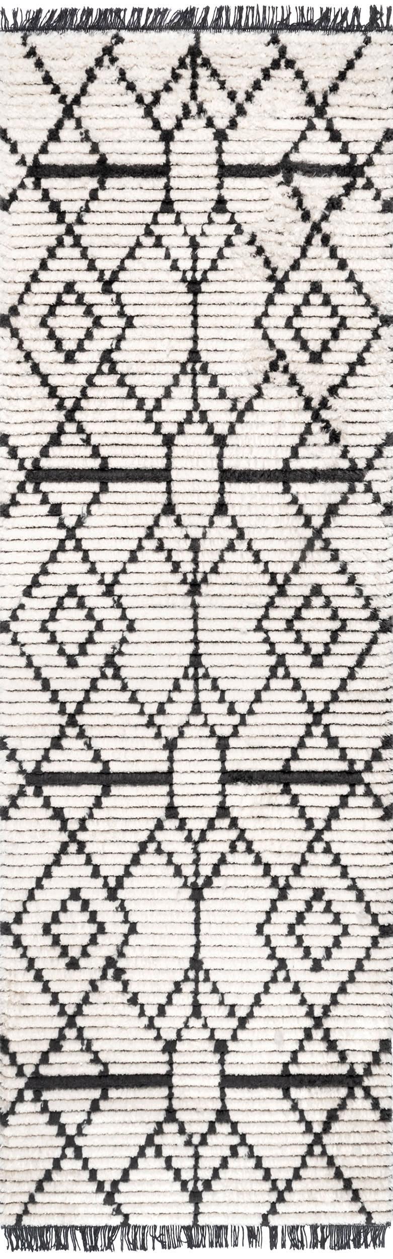 Modern Tracery Tasseled Rug | Beige