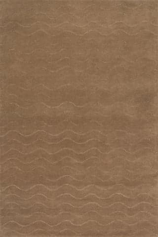 Isolated view of Sand Rectangle Mireille Solid Wool Cozy Rug, showcasing its design