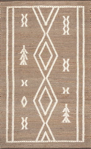 Isolated view of Natural Rectangle Anya Tuareg Rug, showcasing its design