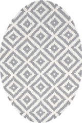 Isolated view of Grey Oval Scandinavia Diamond Rug, showcasing its design