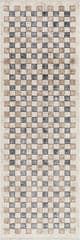 Isolated view of Beige Runner Izenna Modern Checkered Rug, showcasing its design
