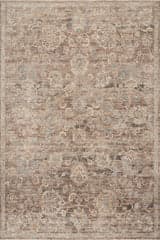 Isolated view of Brown Runner Halima Traditional Vintage Floral Rug, showcasing its design