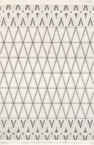 Isolated view of Beige Rectangle Sapphire Tiled Pyramids Rug, showcasing its design