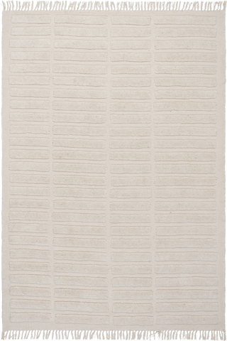 Isolated view of Ivory  Zira Solid Mid-Century Modern Rug, showcasing its design