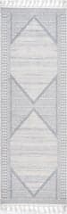 Isolated view of Beige Runner Tarnished Medallion Tassel Rug, showcasing its design