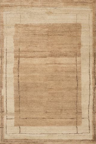 Mela Modern Bordered Rug | Brown