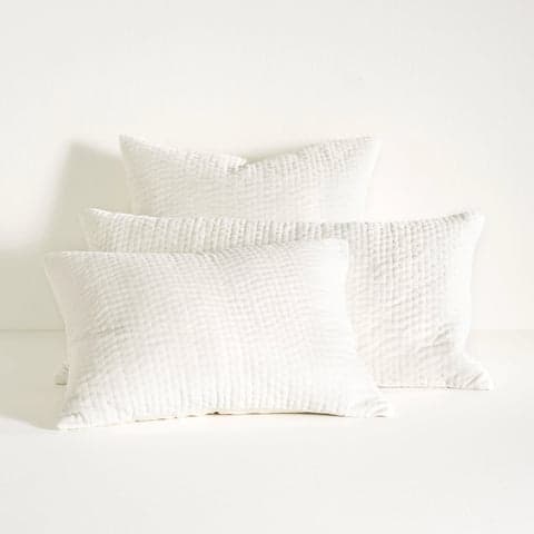 Viola Velvet Quilted Sham | Dove White