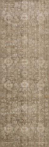 Isolated view of Brown Runner Zanira Traditional Woven Floral Indoor/Outdoor Washable Rug, showcasing its design