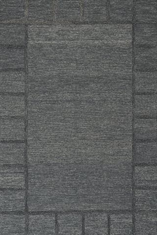Isolated view of Blue Rectangle Gea Geometric Bordered Wool Rug, showcasing its design