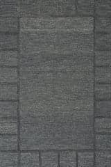 Isolated view of Blue Rectangle Gea Geometric Bordered Wool Rug, showcasing its design