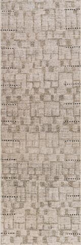 Isolated view of Beige Runner Ilvara Abstract Washable Rug, showcasing its design
