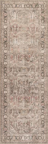 Isolated view of Light Brown Runner Red Bank Antiqued Jute-Blend Rug, showcasing its design