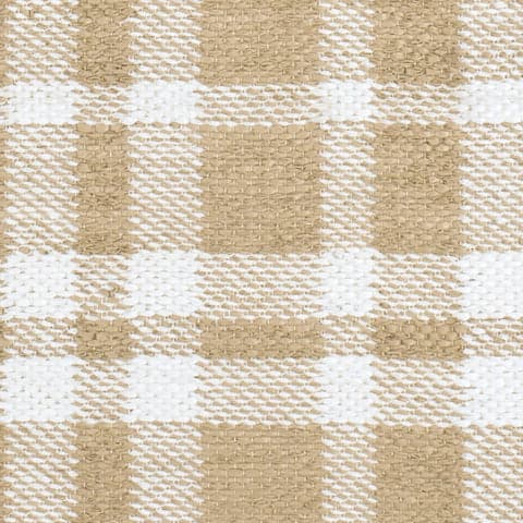 Tattersall Handwoven Indoor/Outdoor Rug Swatch | Khaki