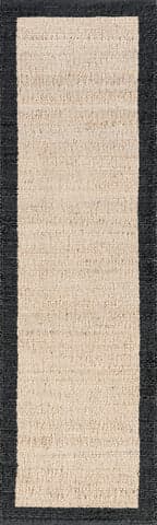 Isolated view of Grey Runner Suellen Bordered Handwoven Jute-Blend Rug, showcasing its design