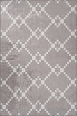 Isolated view of Taupe Rectangle Juni Southwestern Geometric Washable Rug, showcasing its design