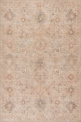 Isolated view of Peach Rectangle Partha Vintage & Distressed Washable Rug, showcasing its design