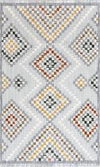 Isolated view of Light Grey Rectangle Vahani Iridescent Diamond Rug, showcasing its design