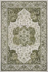 Isolated view of Green Rectangle Charlisa Washable Faded Snowflake Rug, showcasing its design