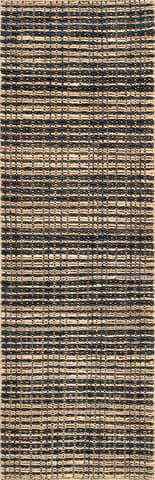 Isolated view of Natural Runner Plaid Jute Rug, showcasing its design